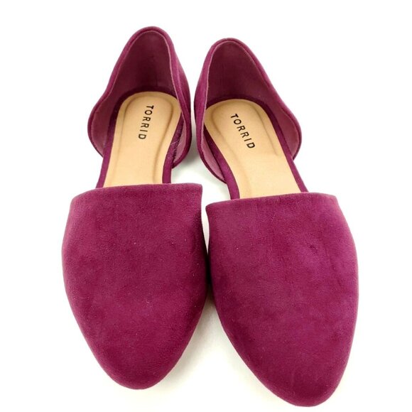torrid Shoes - Torrid Women’s Size 9 Burgundy D'Orsay Loafer Flats Faux Suede - Like New!